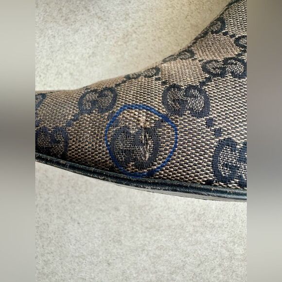 Gucci Vintage 90'S Brown GG Monogram Canvas Boots Wood Heels US 6B - Picture 10 of 16